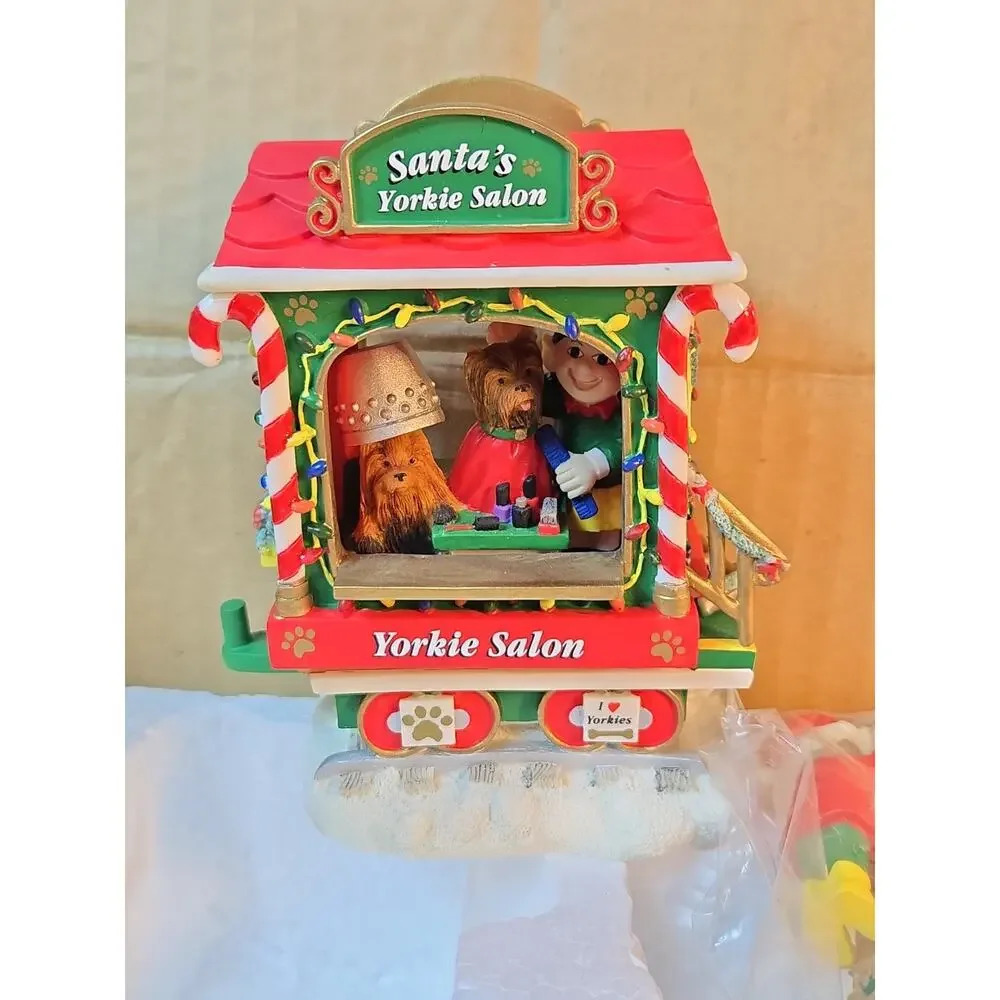 I Love Yorkies Christmas Express Holiday Train by Danbury Mint 6 pcs *READ*